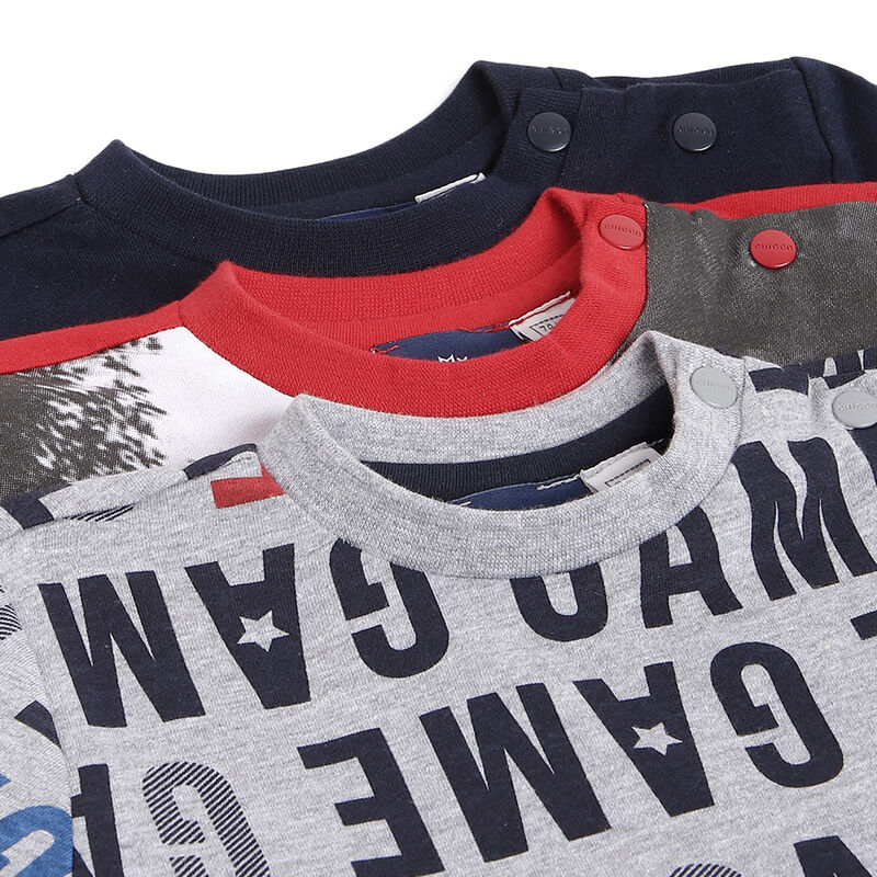 Boys Typography Printed T-shirt (Pack of 3) image number 8